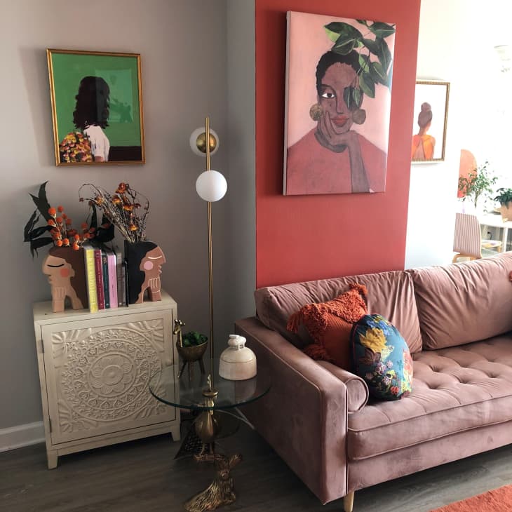 Warm Paint Colors and Art in a Rental Apartment | Apartment Therapy - Ideas For Adding Warmth To Small Apartment With Colorful Art